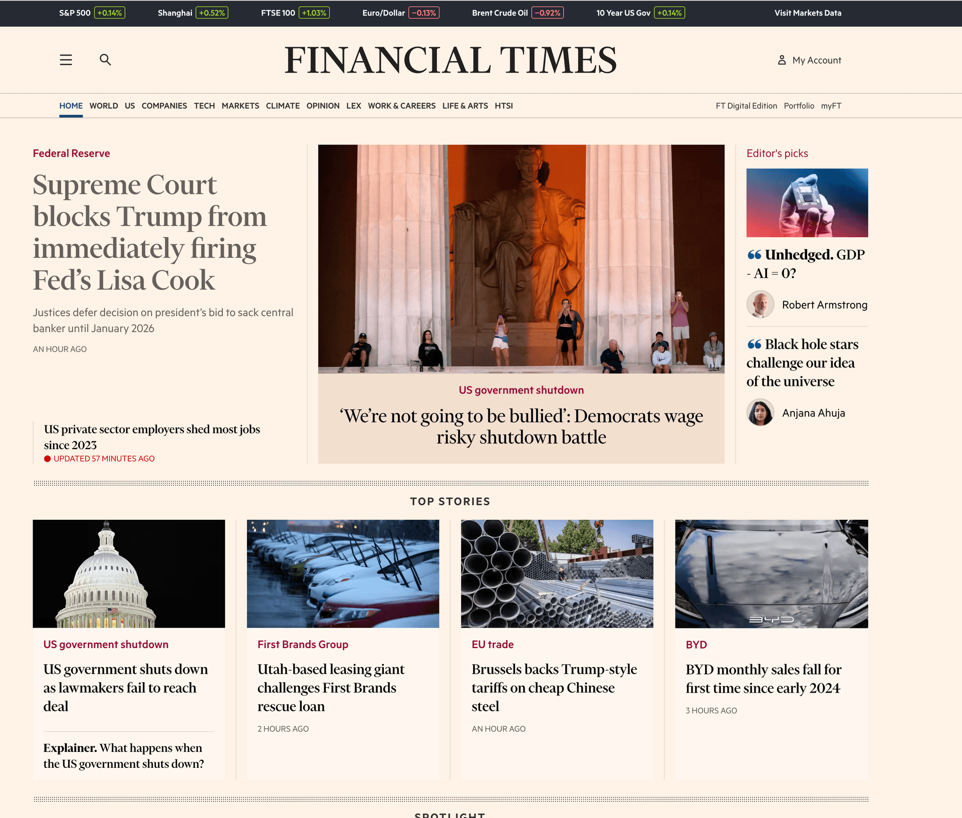 The FT, clean, no ads, love it. - Image