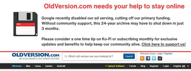 OldVersion.com Archive Facing Shutdown Due To Financing Issues - Featured Image