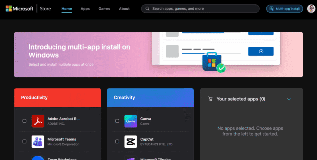 You can now install multiple apps simultaneously from the Microsoft Store - Featured Image